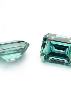 蓝绿色莫桑钻小芸宝石莫桑石