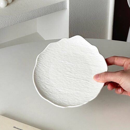 创意岩石纹塑料盘ins高级感家用下午茶糕点碟早餐甜品点心蛋糕盘 - 图2