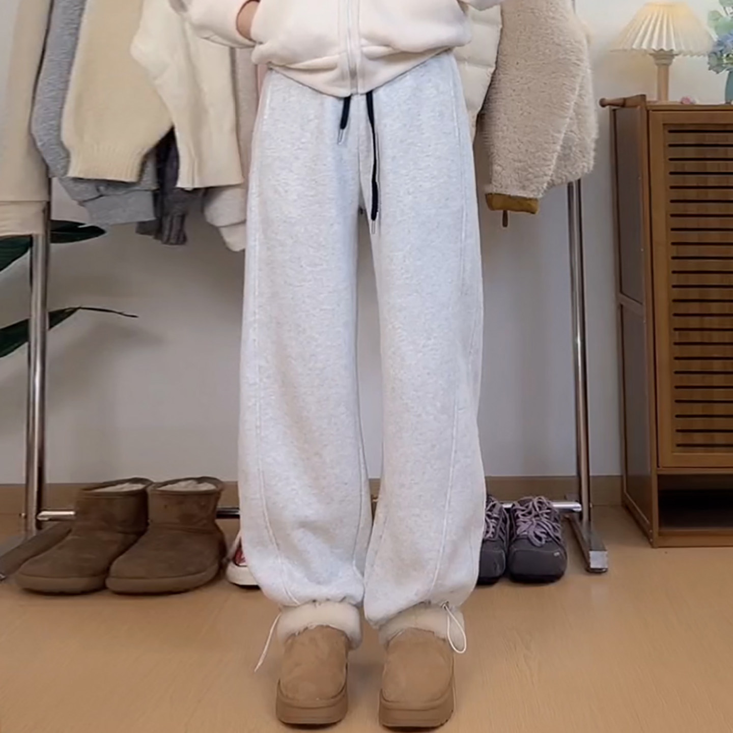 Ader可束脚运动卫裤女2026春季新款松紧腰抽绳宽松百搭显瘦休闲裤,淘宝优惠券,粉丝福利购,淘宝优惠卷