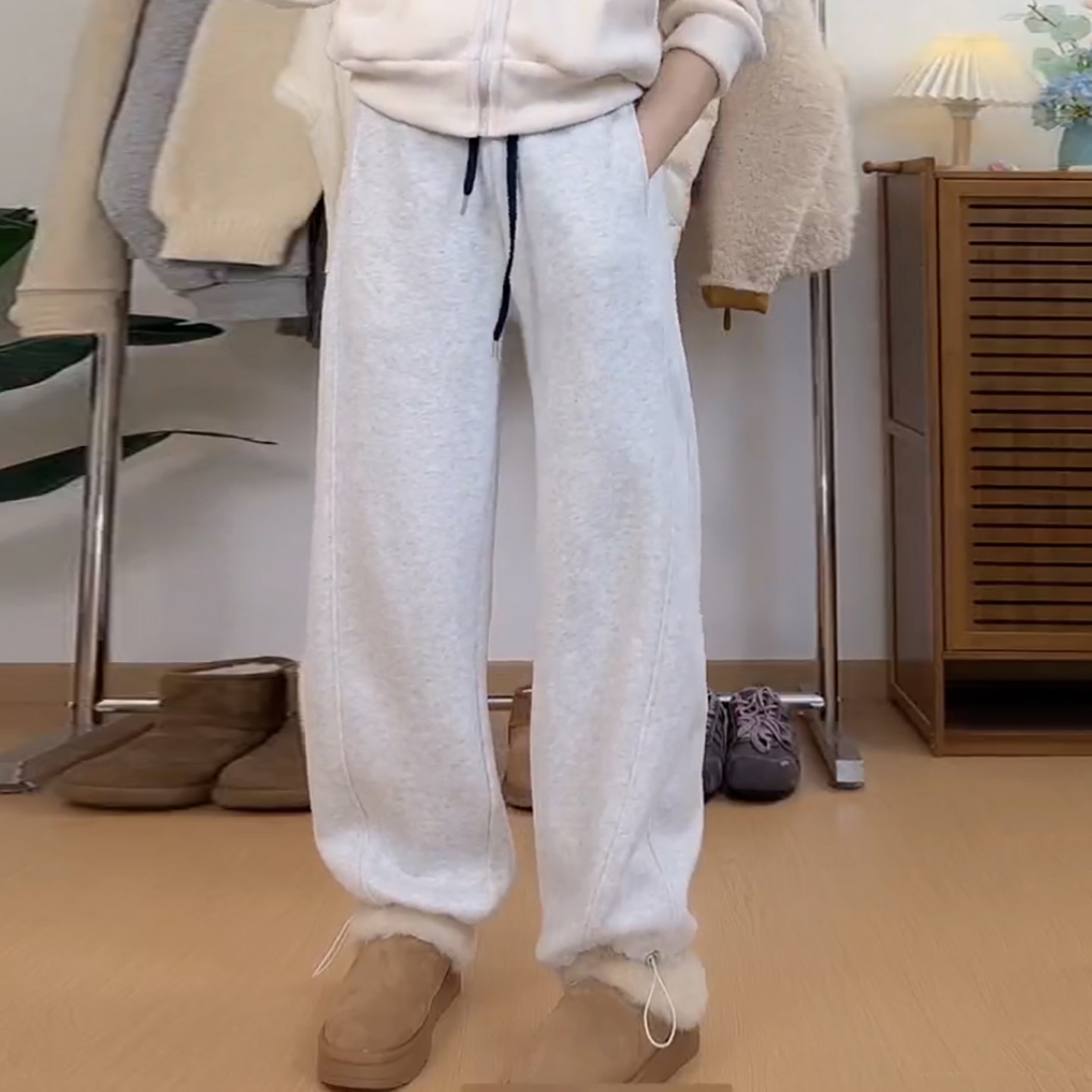 Ader可束脚运动卫裤女2026春季新款松紧腰抽绳宽松百搭显瘦休闲裤,淘宝优惠券,粉丝福利购,淘宝优惠卷