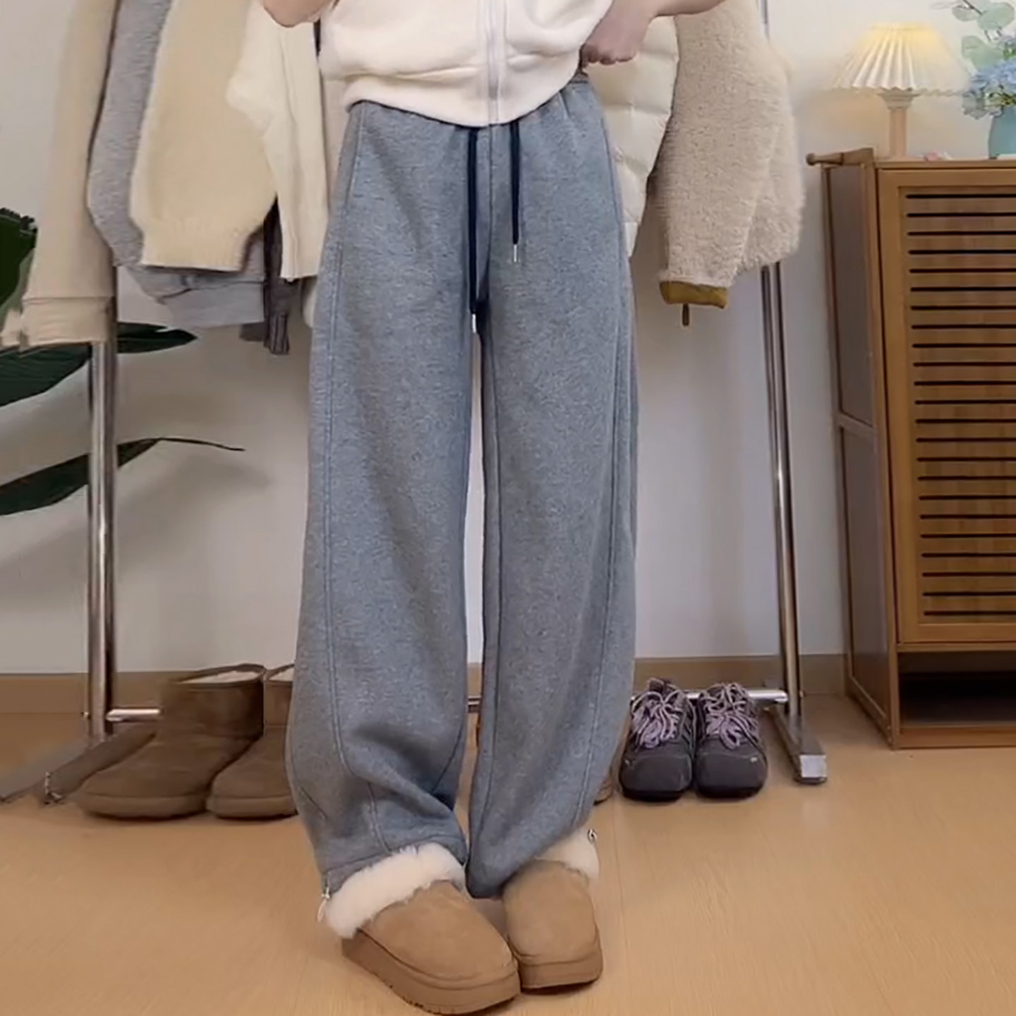 Ader可束脚运动卫裤女2026春季新款松紧腰抽绳宽松百搭显瘦休闲裤,淘宝优惠券,粉丝福利购,淘宝优惠卷