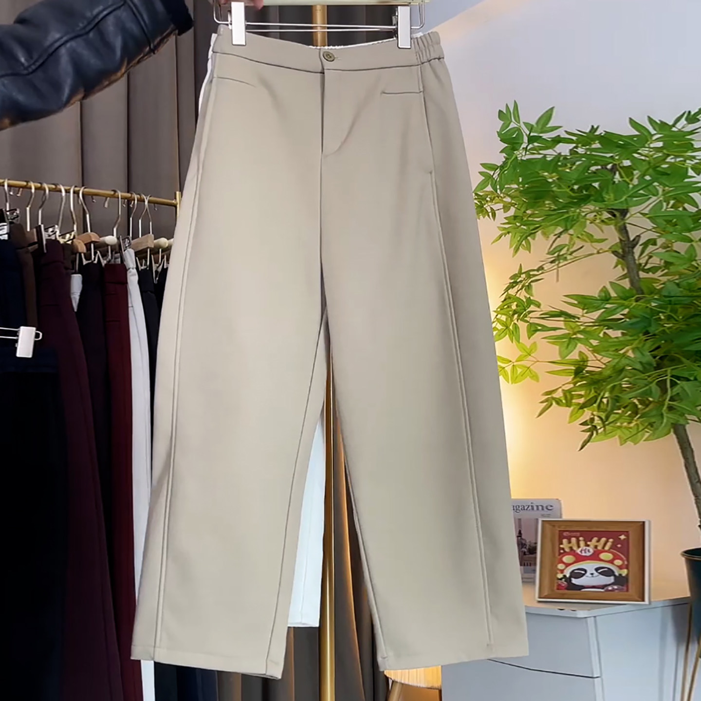 Ader高腰窄版九分镰刀裤女2026春季新款时尚简约百搭显瘦休闲裤,淘宝优惠券,粉丝福利购,淘宝优惠卷