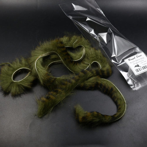 飞钓 绑制材料 兔毛条 barred rabbit zonker strips 斑纹 兔毛条 - 图1