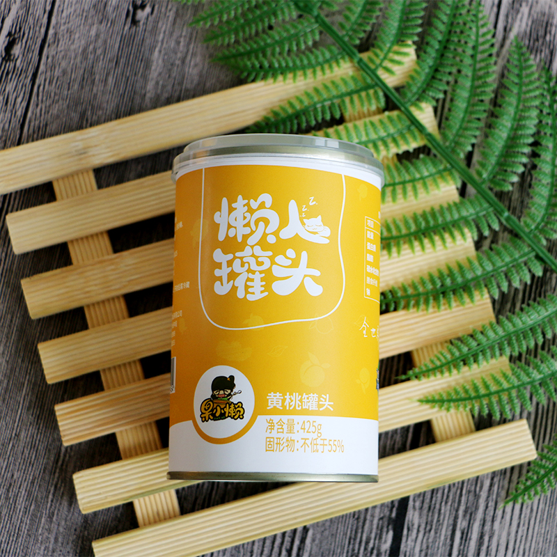 天同时代食品旗舰店天同果小懒 新鲜糖水黄桃罐头425g*6罐休闲零食罐头整箱包邮2