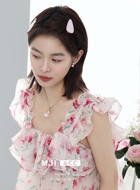 原创设计珍珠小熊项链女款甜酷风