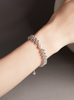 S925纯银天然淡水珍珠手链