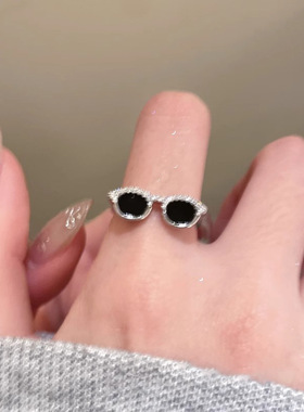 百搭墨镜开口戒指女款小众设计