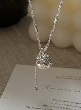 S925纯银韩版复古柿柿如意项链