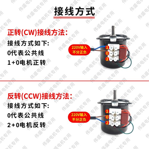 60KTYZ微型低速永磁同步交流电机慢速正反转小马达220V减速电动机 - 图2