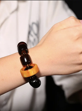 老料牦牛角手串男文玩复古送礼