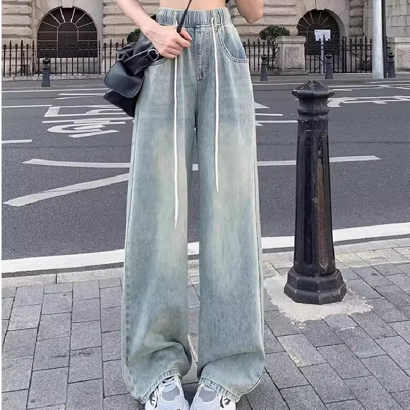 早秋氛围感POLO领毛衣高腰两件套女针织衫搭配复古水洗阔腿牛仔裤,淘宝优惠券,粉丝福利购,淘宝优惠卷