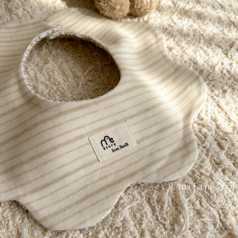 ins韩系双面纯棉宝宝口水巾婴幼儿围嘴防吐奶圆形花朵围兜新生儿