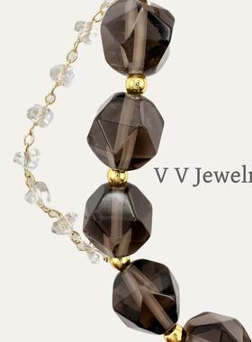 VV原创设计天然茶水晶手链