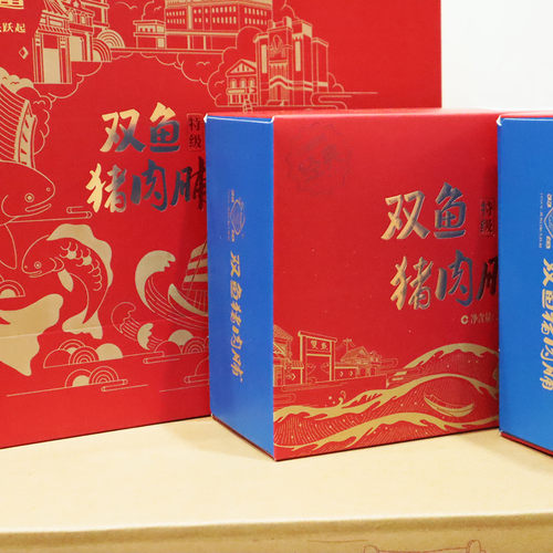 靖江猪肉脯正宗双鱼草堂香猪肉脯礼盒720g独立包装零食猪肉铺包邮 - 图1