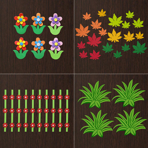 树叶花边框黑板报材料装饰墙贴纸班级文化教室布置幼儿园环创通用 - 图1