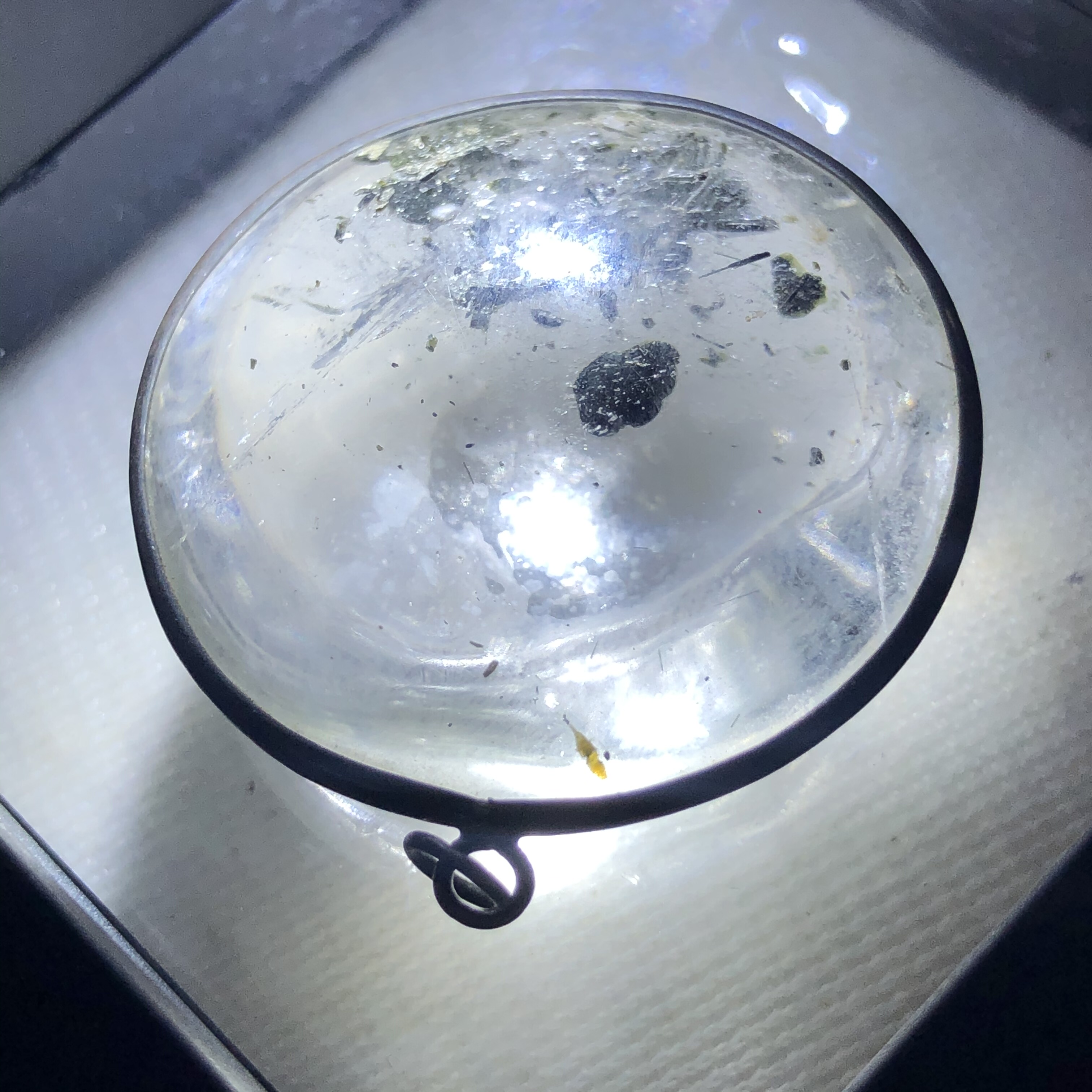 老货福利天然水晶共生云母矿石吊坠 纯银镶嵌 - 图3