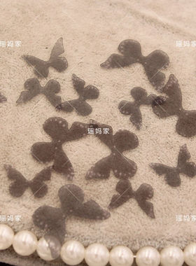 超仙蝴蝶脸贴仿真黑色薄纱蝴蝶