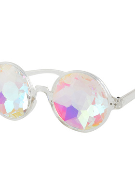 万花筒音乐会墨镜玻璃棱面马赛克眼镜 夜场表演服饰搭配太阳镜