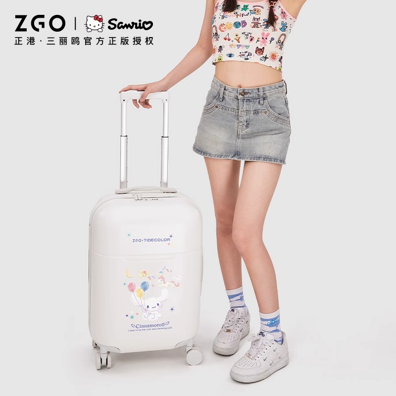 正港ZGO 三丽鸥玉桂狗联名行李箱女20寸24寸轻便旅游可登机拉杆箱