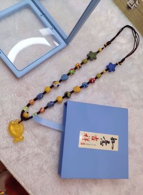 原创设计幸运琉璃珠编织手链女生轻奢私人订制秋冬琉璃金鱼毛衣链