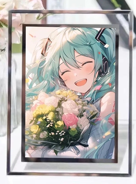 初音未来周边玻璃相框动漫桌面