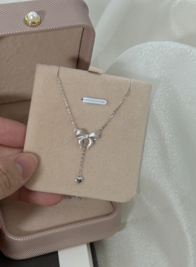 阿反的大头 缎带蝴蝶结s925纯银项链ins女生礼物