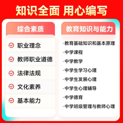山香备考2026年教师资格证教材备考2026国家教师资格证考试用书中学初中高中教师资格考试教材真题教育知识能力综合素质可搭语数英 - 图0