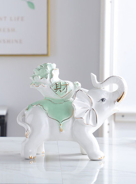 招财吉祥大象风水摆件家居客厅电视柜门厅玄关镇宅桌面装饰摆设品
