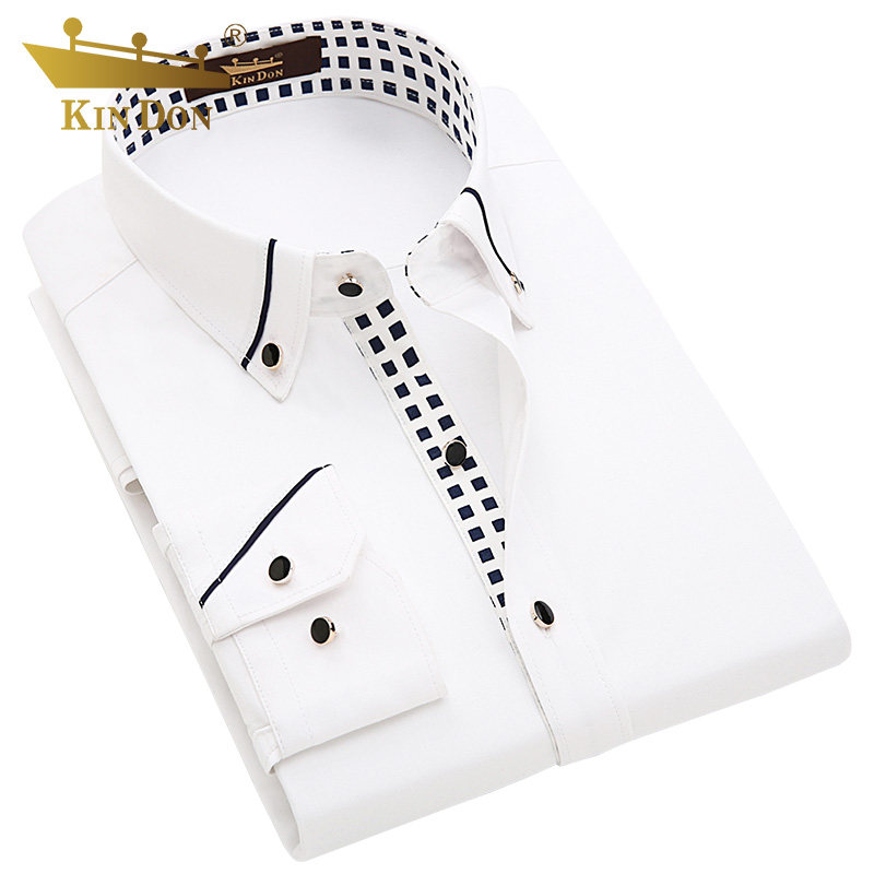 金盾春秋新款男士白色长袖免烫衬衫 博乐服饰衬衫