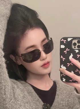 张元英同款墨镜女高级感SMU54Y无框曲面一体太阳眼镜护眼防晒2024