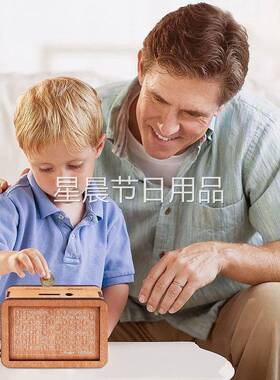 现货产品开发款Money Box with Counter家居质柜台存钱木质