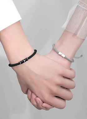 竹定情侣竹节编织手链时尚小众设计男女一对礼物情人节送女友