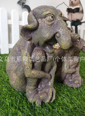 巨魔户外庭院摆件设计装饰品下水道的怪物创意恶搞摆件装修