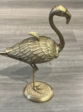 印度进口黄铜美式火烈鸟首饰盒
