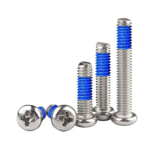 圆头十字机牙点胶螺丝PM盘头涂胶电脑手机小螺钉M1.4M2M2.5M3M4 - 图0