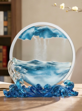 风生水起流沙画摆件开业乔迁礼物