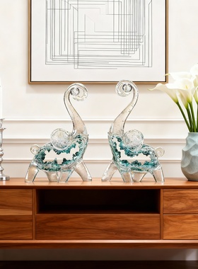 轻奢水晶大象装饰摆件