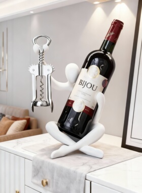 创意酒瓶人形开瓶器招财摆件