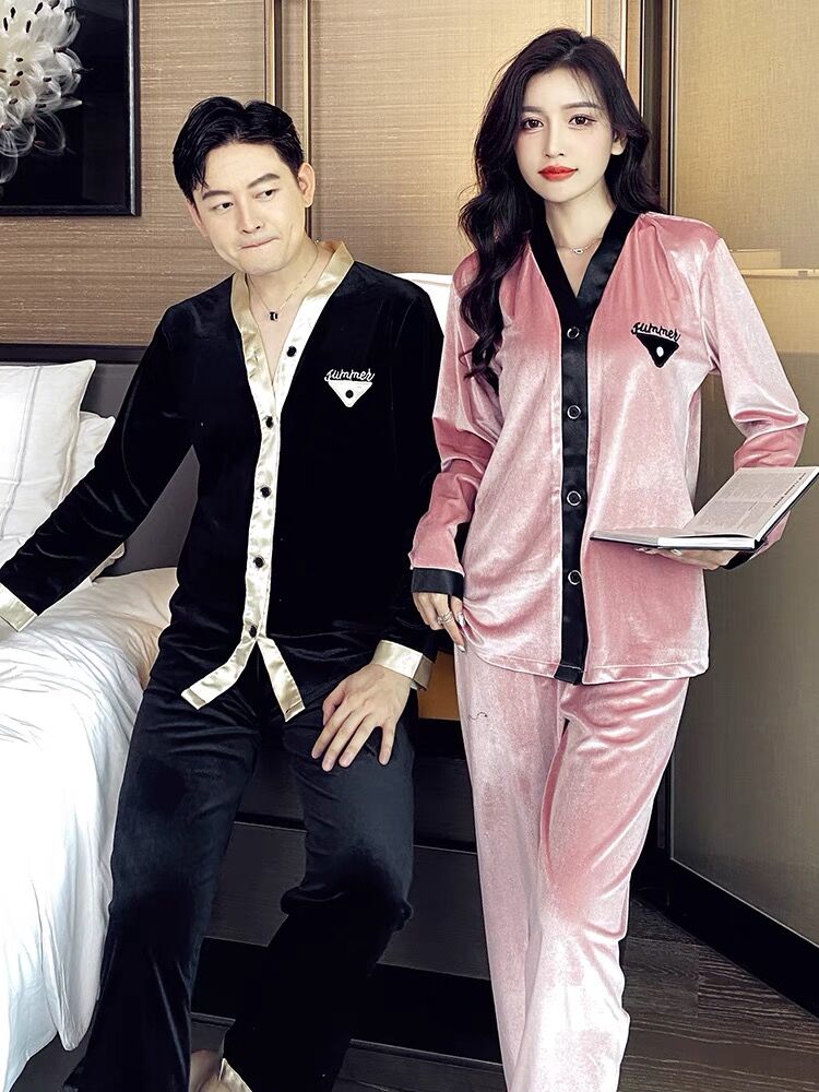 情侣睡衣春秋男士金丝绒大码家居服女士薄款秋冬季2023年新款套装,淘宝优惠券,粉丝福利购,淘宝优惠卷