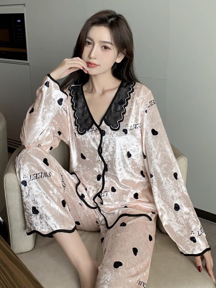 情侣睡衣春秋男士金丝绒大码家居服女士薄款秋冬季2023年新款套装,淘宝优惠券,粉丝福利购,淘宝优惠卷