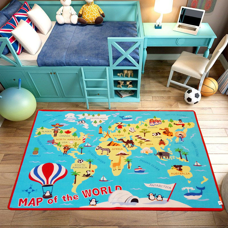 机洗儿童地毯中国行政划分地图世界地理政区地形图地垫宝宝爬行垫