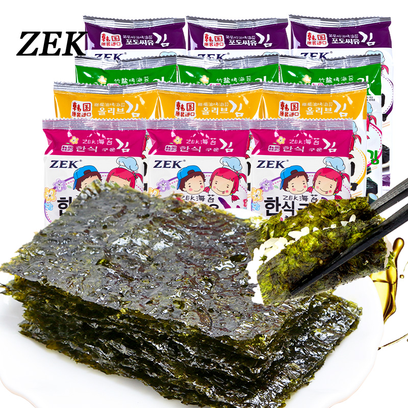 zek旗舰店韩国进口宝宝小零食海苔 zek食品海苔系列