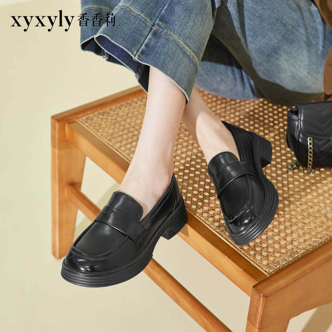 香香莉27275乐福鞋女2024秋季新款英伦风小皮鞋一脚蹬单鞋潮27305,淘宝优惠券,粉丝福利购,淘宝优惠卷