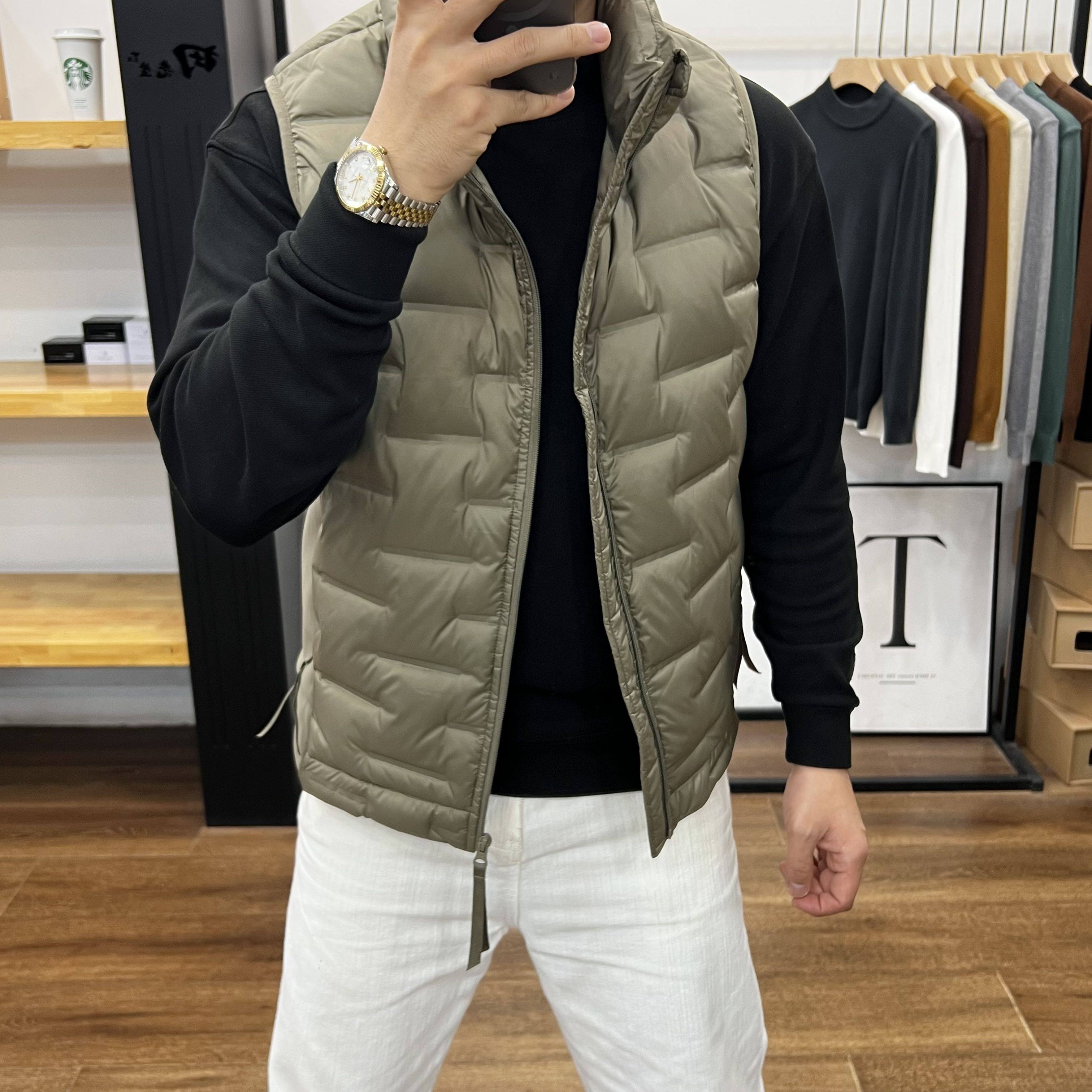 秋冬白鸭绒新款轻薄羽绒马甲保暖时尚背心男士内搭通勤坎肩外套潮,淘宝优惠券,粉丝福利购,淘宝优惠卷