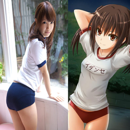 喵星人日系高校运动服棉款单T恤学生体操服妖狐仆宫歌留多布鲁玛 - 图1