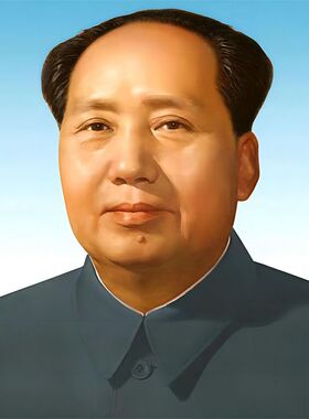 毛主席画像客厅中堂挂像自带背胶贴画中山装海报墙贴画不干胶贴纸