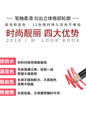 wish12色修饰爆款唇部口红笔外贸一套哑光防水vibely唇线笔速卖通