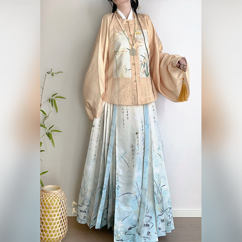 莺雨兰衣原创[栀兰]明制汉服女提花方领补服短袄琵琶袖马面裙秋冬,淘宝优惠券,粉丝福利购,淘宝优惠卷