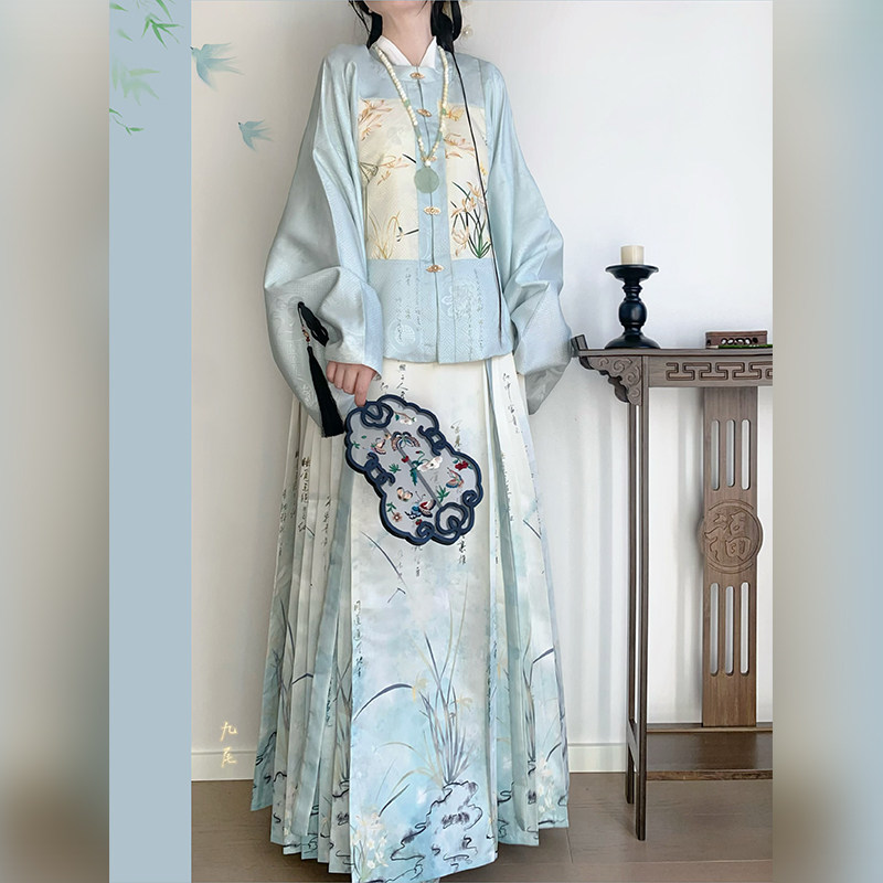 莺雨兰衣原创[栀兰]明制汉服女提花方领补服短袄琵琶袖马面裙秋冬,淘宝优惠券,粉丝福利购,淘宝优惠卷