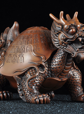 紫铜万寿龟摆件招财风水家居客厅